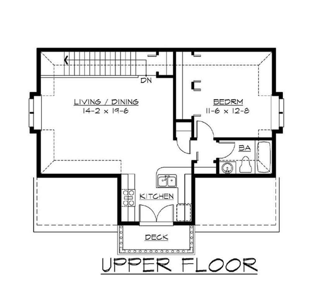 Floor Plan Second Story of Garage w/Apartments Plan #115-1366